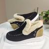 Women's Cross-Border Autumn/Winter Flat Shoes with Plush Fur Trim and Velvet Lining