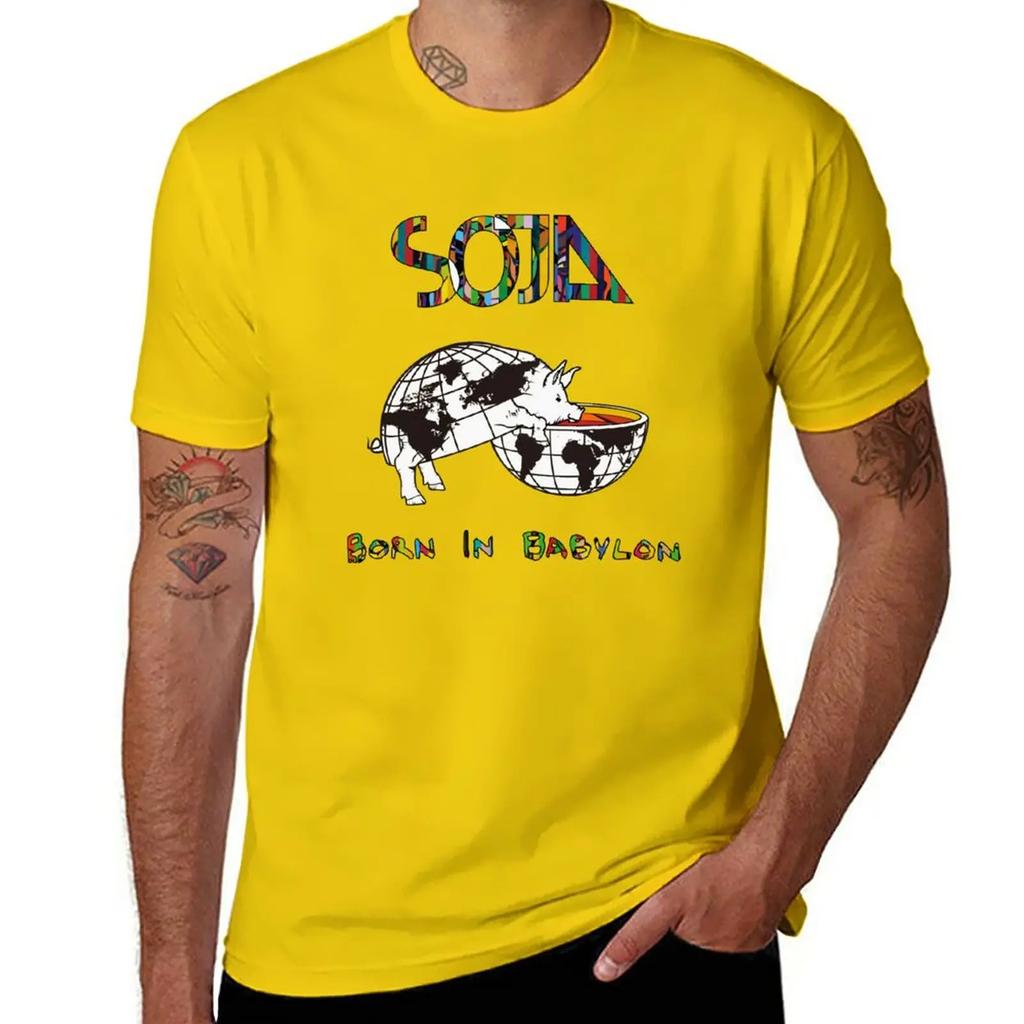 SOJA Born in Babylon T-Shirt summer top summer tops plain mens t shirts casual stylish