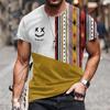 Винтажная мужская футболка с 3d этническим принтом и коротким рукавом, модная футболка для мужчин, летние повседневные топы с круглым вырезом, мужская одежда оверсайз