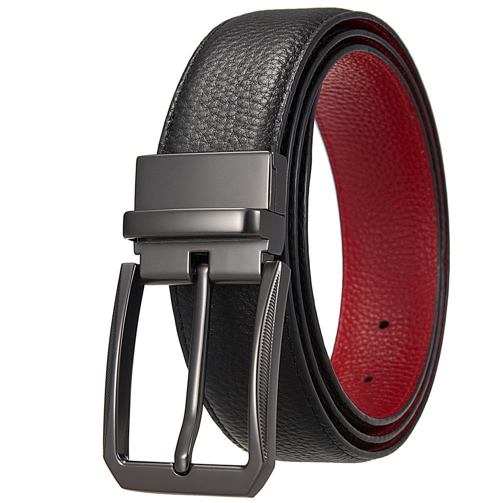 1 шт. Модный и модный перфорированный ремень, ремень из коровьей кожи первого слоя, мужской ремень с пряжкой Qin Ly35-35938-5