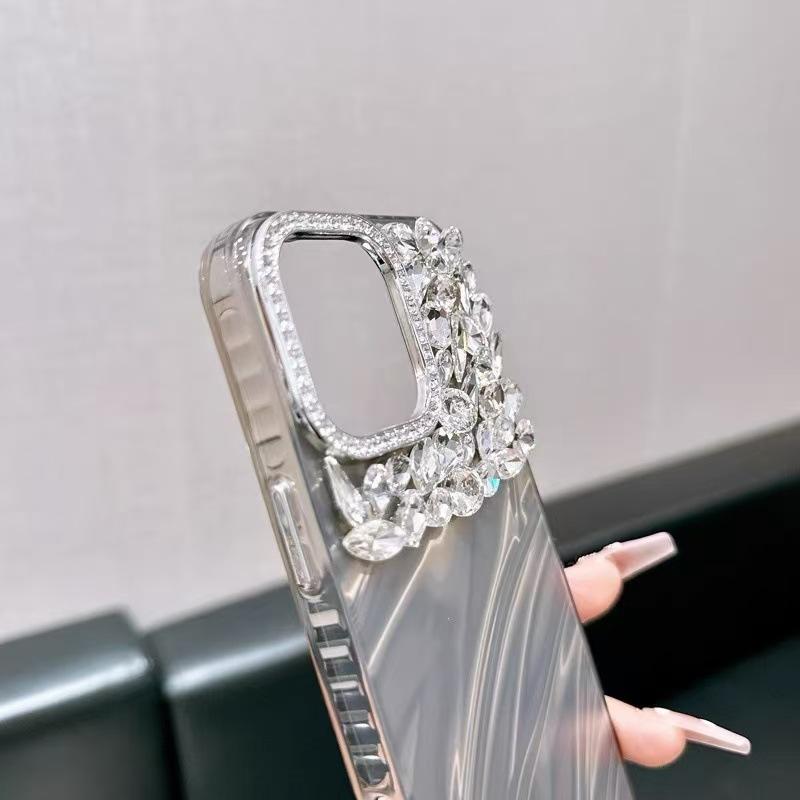 Полуалмазный Глиттер «Водная Рябь» для Чехлов Мобильных Телефонов iPhone 15/14/13/12/11 Plus 16 Pro Max Персонализированный Полностью Электрооplated