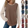 Women's Plaid Print Round Neck Long Sleeve Casual Loose Top