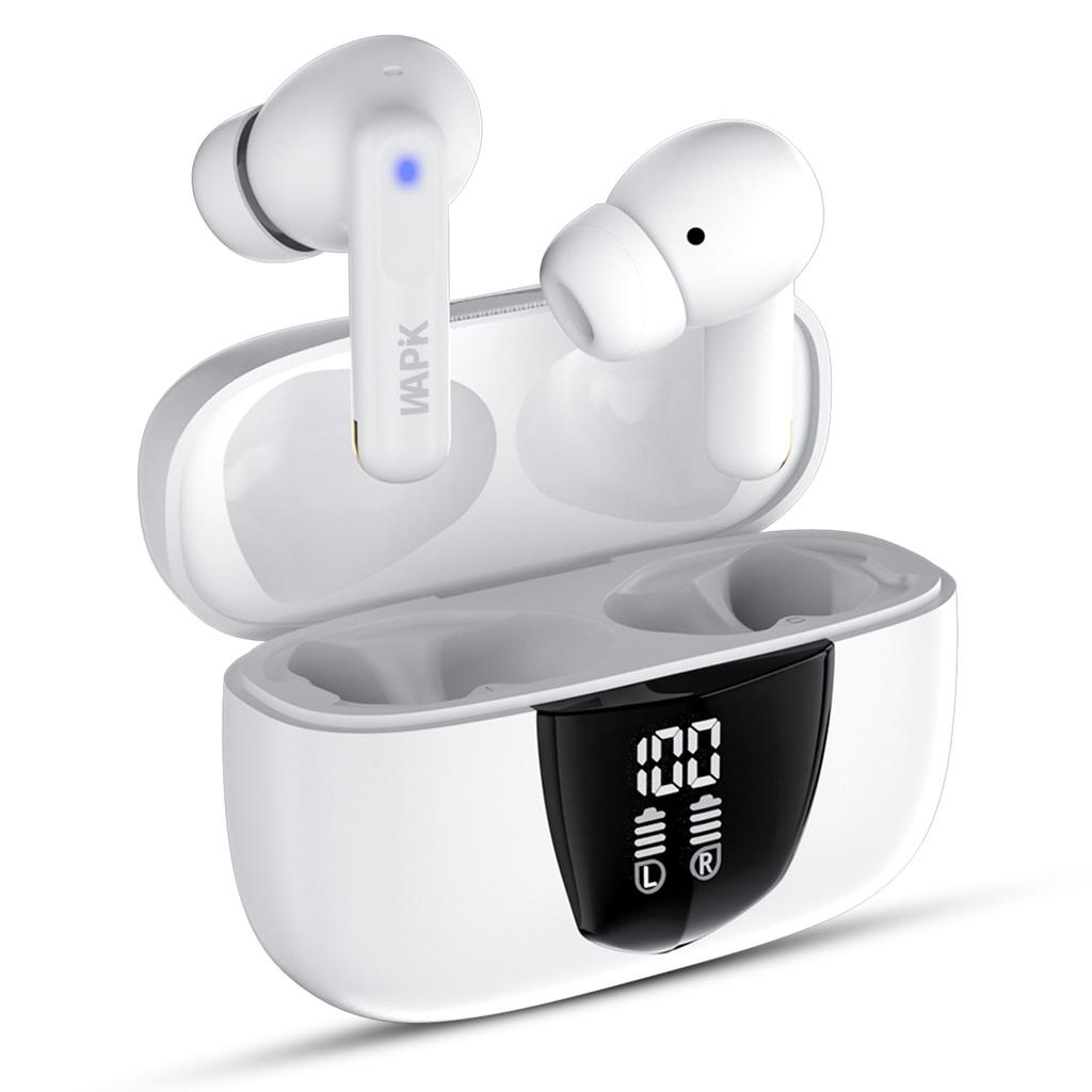 Wireless Bluetooth Earbuds with Noise LED Battery Level Automatic Bluetooth Fast Sound Compatible with Perfect for Business Delivery and Calling ENC,