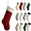 Knit Stocking Christmas Gift Bag Decoration Christmas Sock Pendant 18 Inch Large Capacity