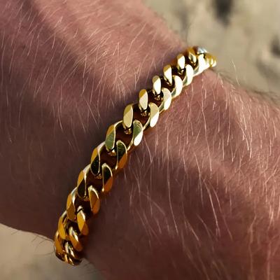 1 модный браслет-цепочка из нержавеющей стали в стиле хип-хоп, подходящий для повседневного отдыха мужчин и универсальный подарок для бутиков