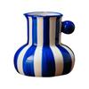 Красочная полосатая ваза Керамическая ваза с ручкой Настольная декоративная ваза