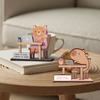 Wooden Animal Ornament Capybara Bear Desk Companion Crying Animal Motivational Sign for Office Desk Decor Stress Relief