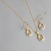 Citrine Blue Topaz Yellow Gold Plated Pendant Earring Necklace Set 925 Sterling Silver Women Birthstone Jewelry