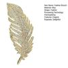 Rhinestone Feather Brooch for Women Men Faux Crystal Feather Lapel Safety Pin Collar Jewelry Accessory for Parties Weddings