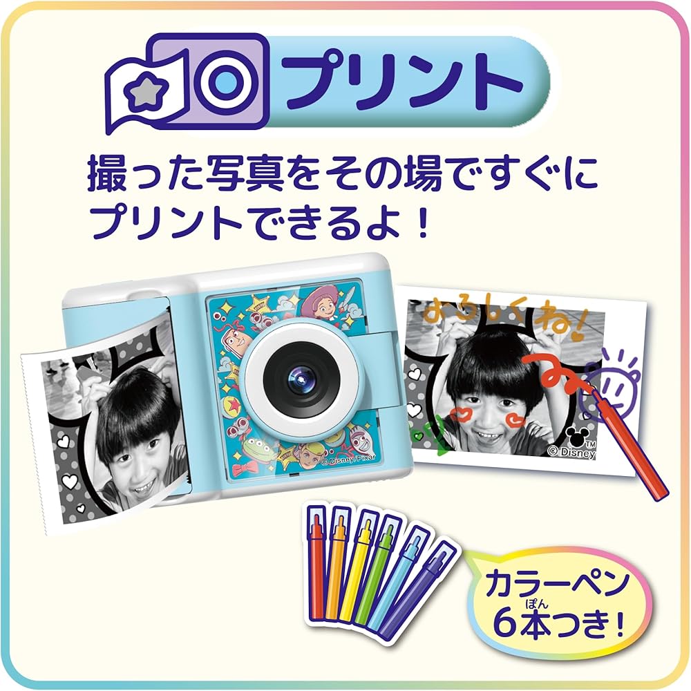 Фотоаппарат SEGA FAVE Print Camera с персонажами Disney и Pixar. Портативный фотопринтер.