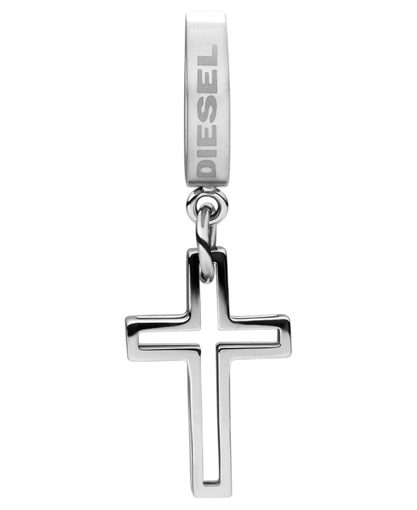 DIESEL Stainless Steel One Stainless No Silver Cross DX1333040 All-Gender Earrings, Size, Steel, Gemstones,