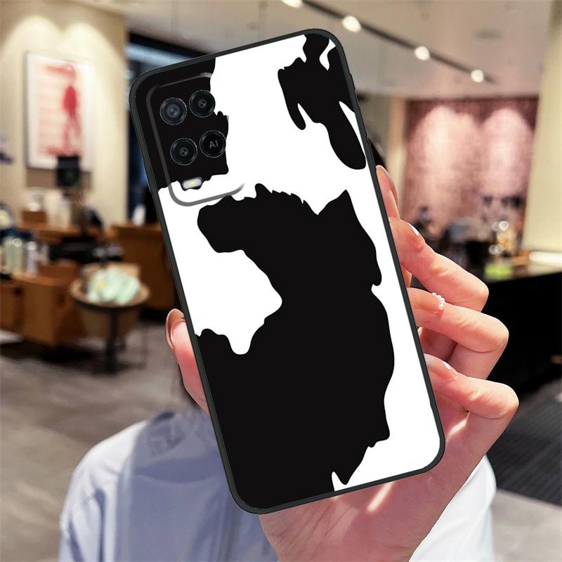 Чехол с принтом под шкуру коровы для Oppo A94 A74 A54 A18 A38 A58 A78 A98 A40 A60 A80 A16 A76 A96 A15 A17 A77 A57S