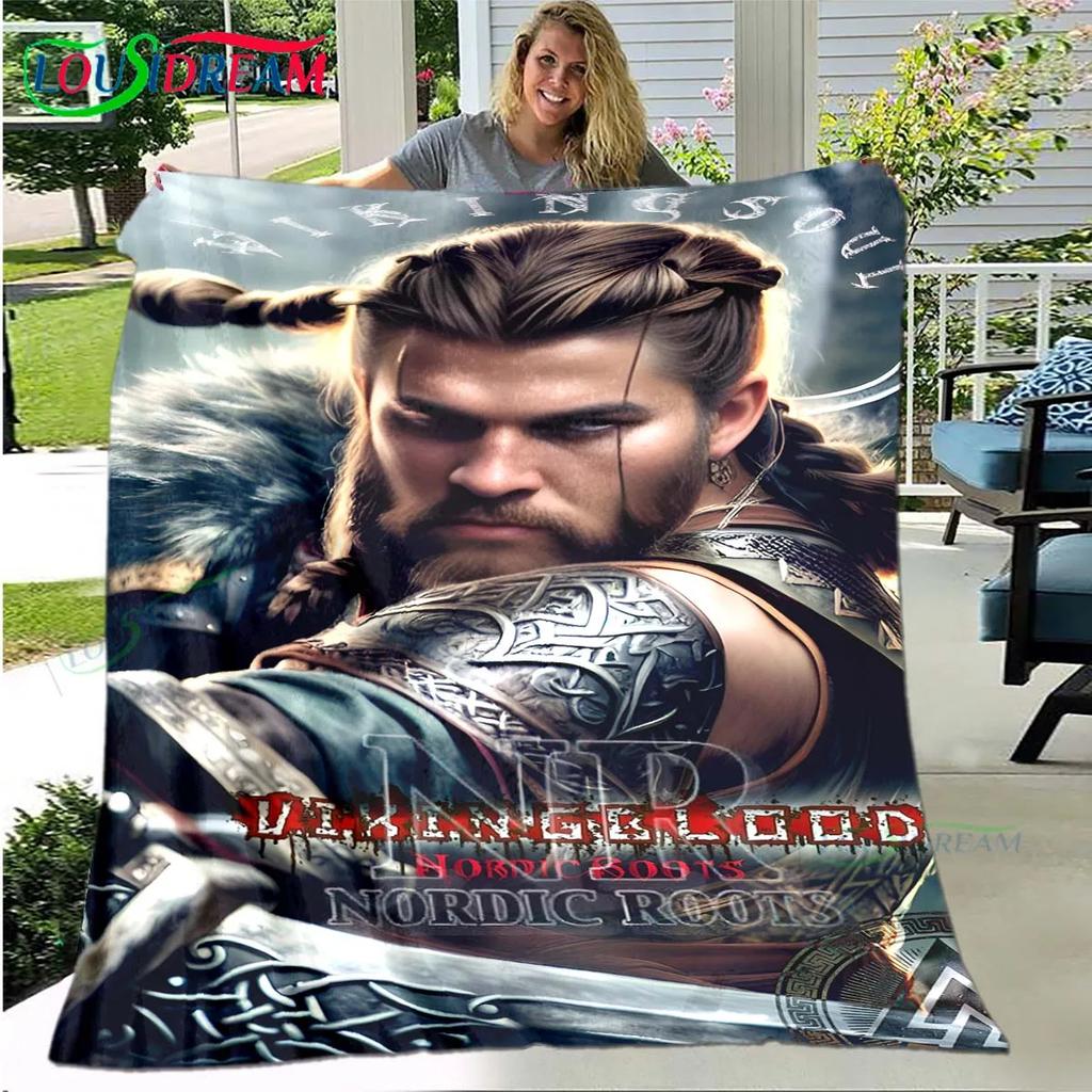 Nordic Viking Mythology Soft Blanket Sports Living Room Bedroom Sofa Bed Blanket Birthday Gift Travel Office Lunch Break Blanket