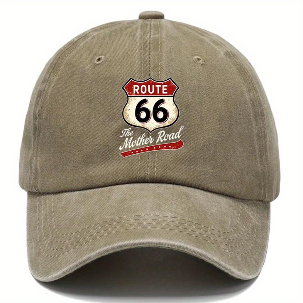Route Vintage Baseball Cap Adjustable Dad Hat with Classic Mother Road Design Ideal for Outdoor Sports Fishing Golf