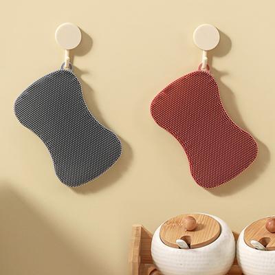 Двусторонняя щетка для мытья посуды Мягкая Гибкая Многоразовая Нецарапающаяся Многоцелевая Масло