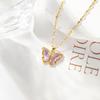 Women's Necklace with Micro Inlay of Zircon Butterfly, Fashionable, Simple and Personalized Collarbone Chain