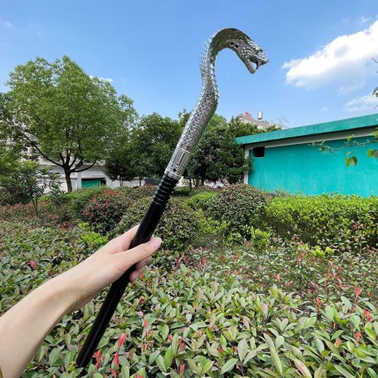 Halloween Snake Staff Egyptian Walking Stick Cane Halloween Party Pimp Cane Prop for Dress Up Cosplay Costume