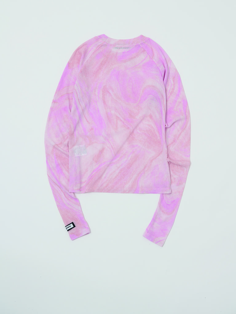 SWAYGLOW Fingerhole Raglan T-Shirt_Pink Print