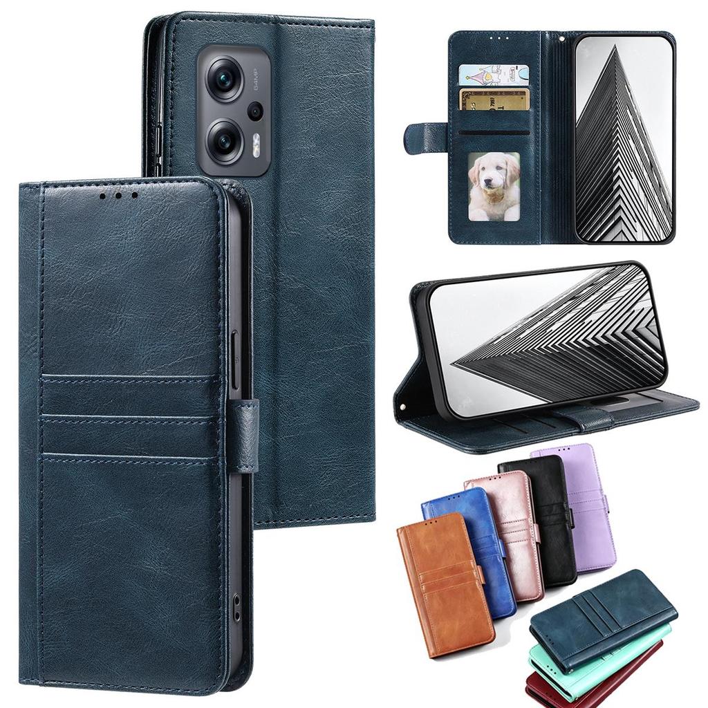 Cover for Xiaomi POCO X4 GT Retro PU Leather Flip Wallet Phone Case Multi Card Slots