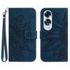 HT04 For Oppo A60 4G Case Sunflower Leather Wallet Phone Cover with Wrist Strap