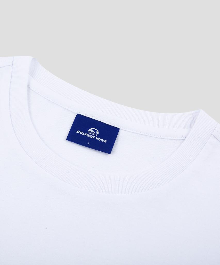 DOLPHIN WAVE APPAREL [3 шт.] Мини-вышивка дельфина цепью Футболка с коротким рукавом 16-го размера Белый & Белый & Черный