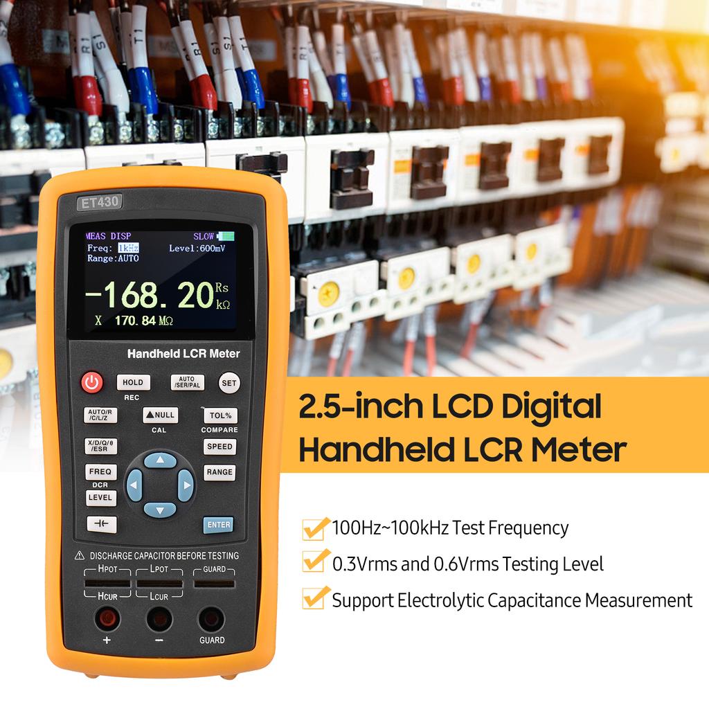 2.5-inch LCD Digital Handheld 100kHz LCR Meter LCR Multimeter Tester for Inductance Capacitance