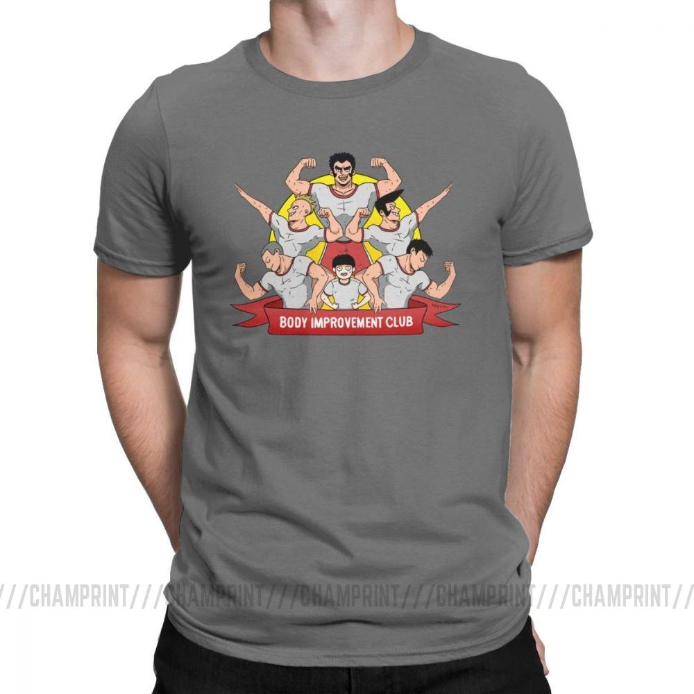 Men S T Shirt Mob Psycho 100 Body Improvement Club Humor 100 Cotton Tees Short Sleeve