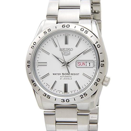 SEIKO 5 Automatic Watch, Made in Japan Skeleton Back Model SNKD97J1, White Dial, Men's Everyday Style