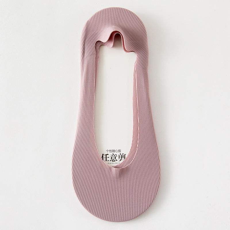 Носки женские, хлопковые, невидимые, летние, тонкие, дышащие, мягкие, силиконовые, нескользящие, модные, на высоком каблуке, носки-лодочки, носки на подошве, 5 пар