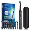 Sonic Toothbrush - 8-Head Electric Rotating Brush with Travel Case, Fast Cleaning Mode, USB Charging, Slip-Resistant Design, and Gentle Nylon Bristles