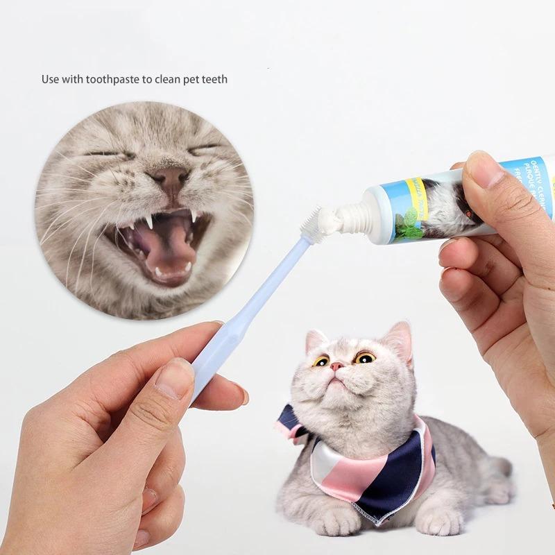 360 Degrees Pet Toothbrush Cat Brush Pet Toothbrush Cleaning Products Addition Bad Breath Tartar Teeth Dog Cat Cleaning Supplies