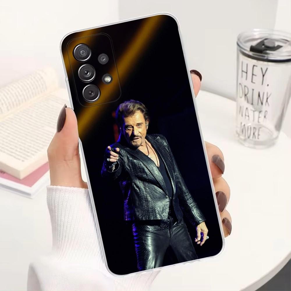Singer J-Johnny H-Hallyday Phone Case For Samsung S30,S23,S21,S22,S20,Ultra,FE,Lite, S10,S9,S8,PIus,Transparent, Silicone Case