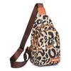 Нагрудная сумка с леопардовым принтом для женщин, рюкзак с буквенным принтом через плечо и регулируемым ремнем для гитары, женские дорожные сумки-пояса