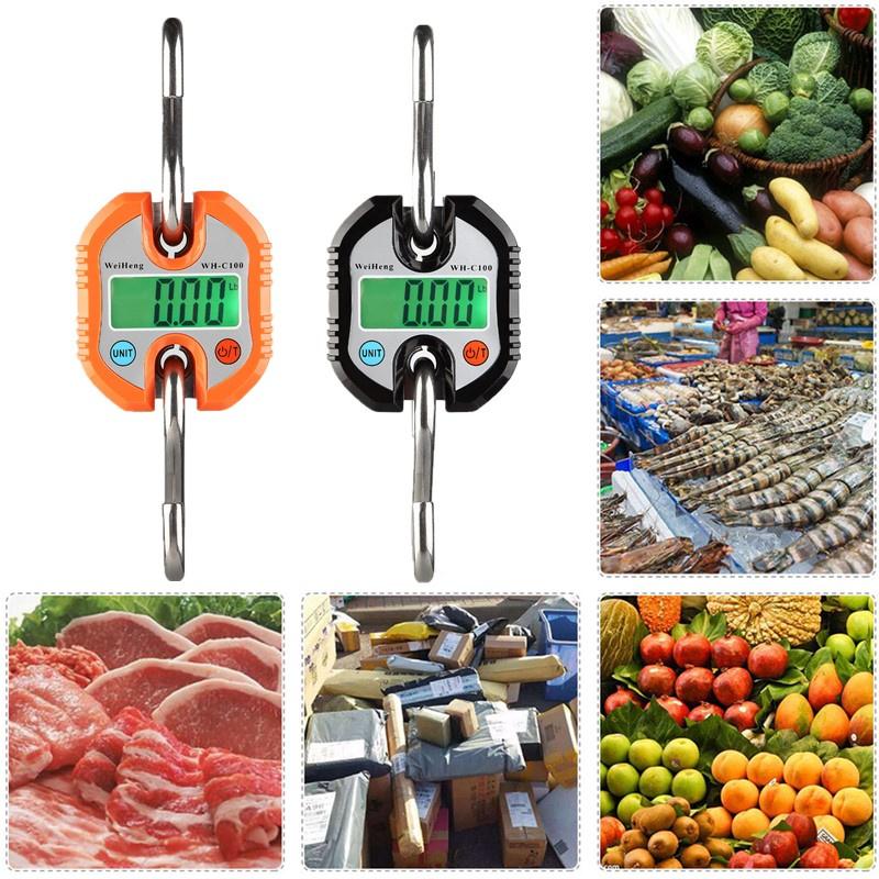 Мини-крановые весы 300 кг 150 кг 50 г Портативные цифровые весы с крюком из нержавеющей стали Подвесные весы для скота Петля Прочные весы для взвешивания