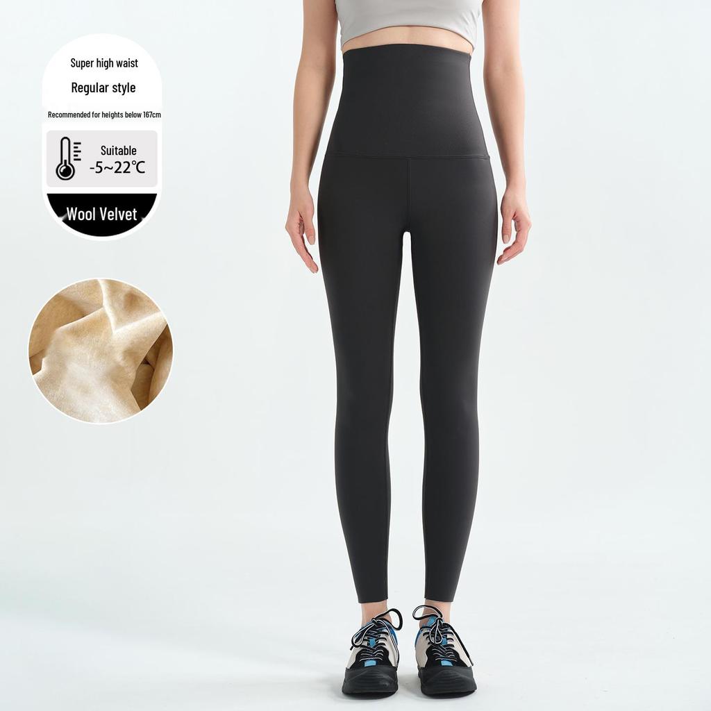 Женские очень плотные утепленные леггинсы для йоги с высокой талией - 800 г хлопка, теплые, extra long, зимний базовый слой (2025)