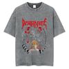 Vintage Washed Anime Death Note Misa Amane Print T Shirts Men Women Clothing Cotton Casual Tshirt Fashion Short Sleeve Tshirts