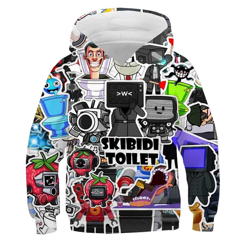 Толстовка с принтом Skibidi Toilet Детская осенне-зимняя одежда Детский свитшот Titan Speakerman Толстовки для мальчиков Мультяшный пуловер для девочек