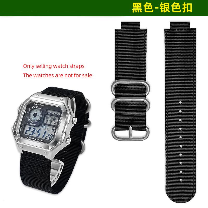 Нейлоновый холщовый ремешок для часов Casio AE1200 AE1300 A158W/A159 A168 W-218H DW-H5600 Ремешок с выпуклым креплением Мужской Наружный спорт Браслет