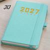 Personal Itinerary Planner 2027 Daily with PU Leather Cover, A6 Pocket Size Task Tracking Notebook Agenda, Portable Pen Holder for Efficient