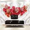 Embossed Flower Art Mural Wall 3d European Style Safflower Diamond Jewelry Wallpaper Living Room Tv Background Decoration Wallpaper Mural