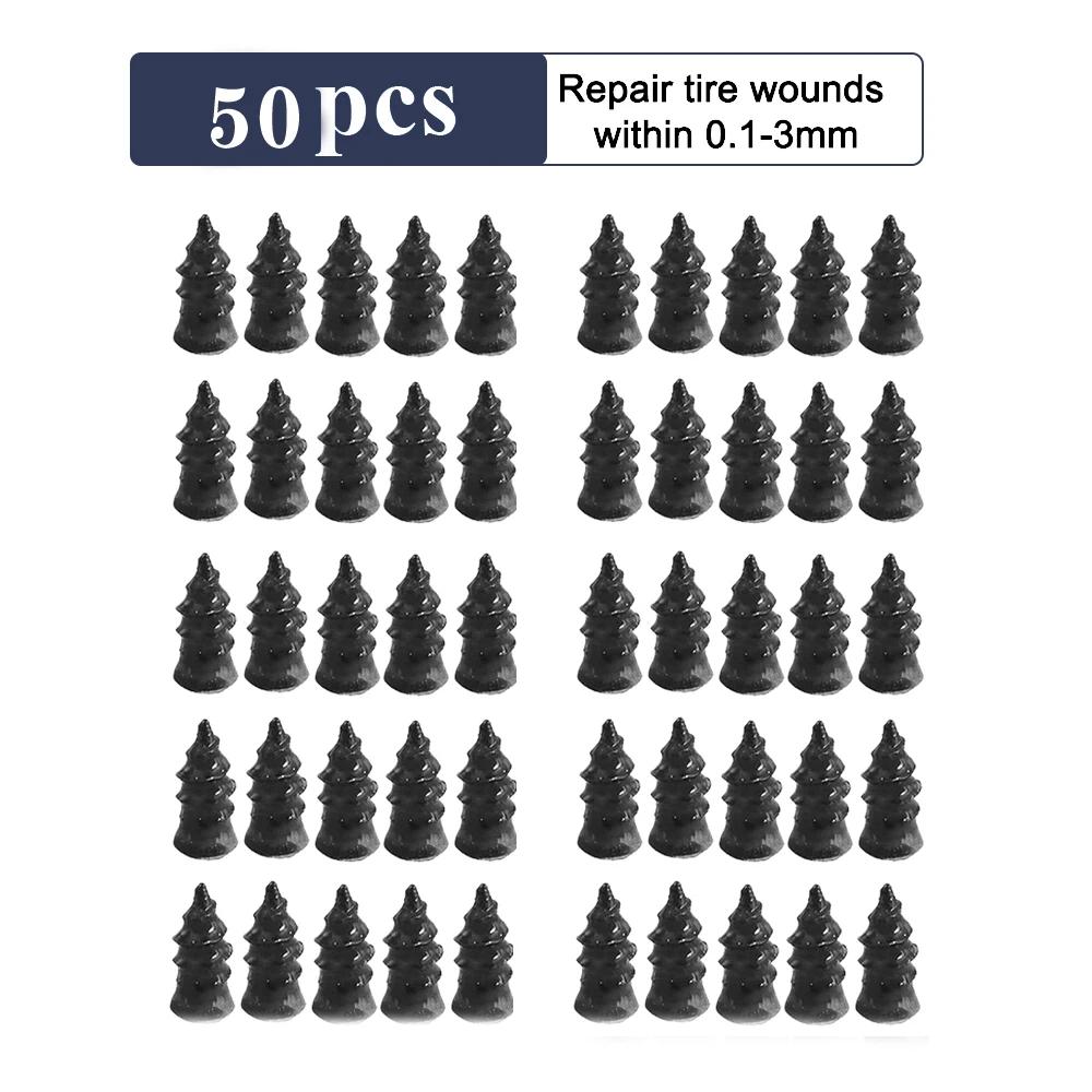 50 шт. Автомобильные вакуумные гвозди для ремонта шин Оптовая продажа Инструменты для ремонта шин для мотоциклов Набор гвоздей для ремонта шин при проколе Резиновые гвозди для шин