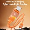 USAMS SJ776 U93 1,2 м 30 Вт Кабель для быстрой зарядки в оплетке Type-C на Lightning с LED-индикатором