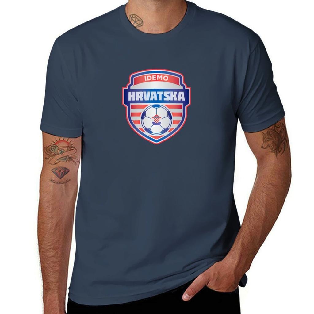 Idemo Hrvatska Croatia Football Soccer TShirt Basic Simple Casual Short Sleeve Tee