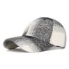 Retro plaid baseball cap women's autumn and winter polished tie-dyed cap men's warm sun hat
