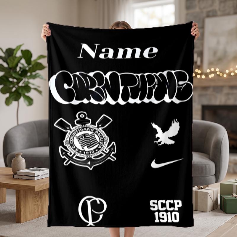 Sport Club Corinthians Paulista Custom Flannel Blankets Soft Warm Cozy Throws for Home Decor Holiday Gifts