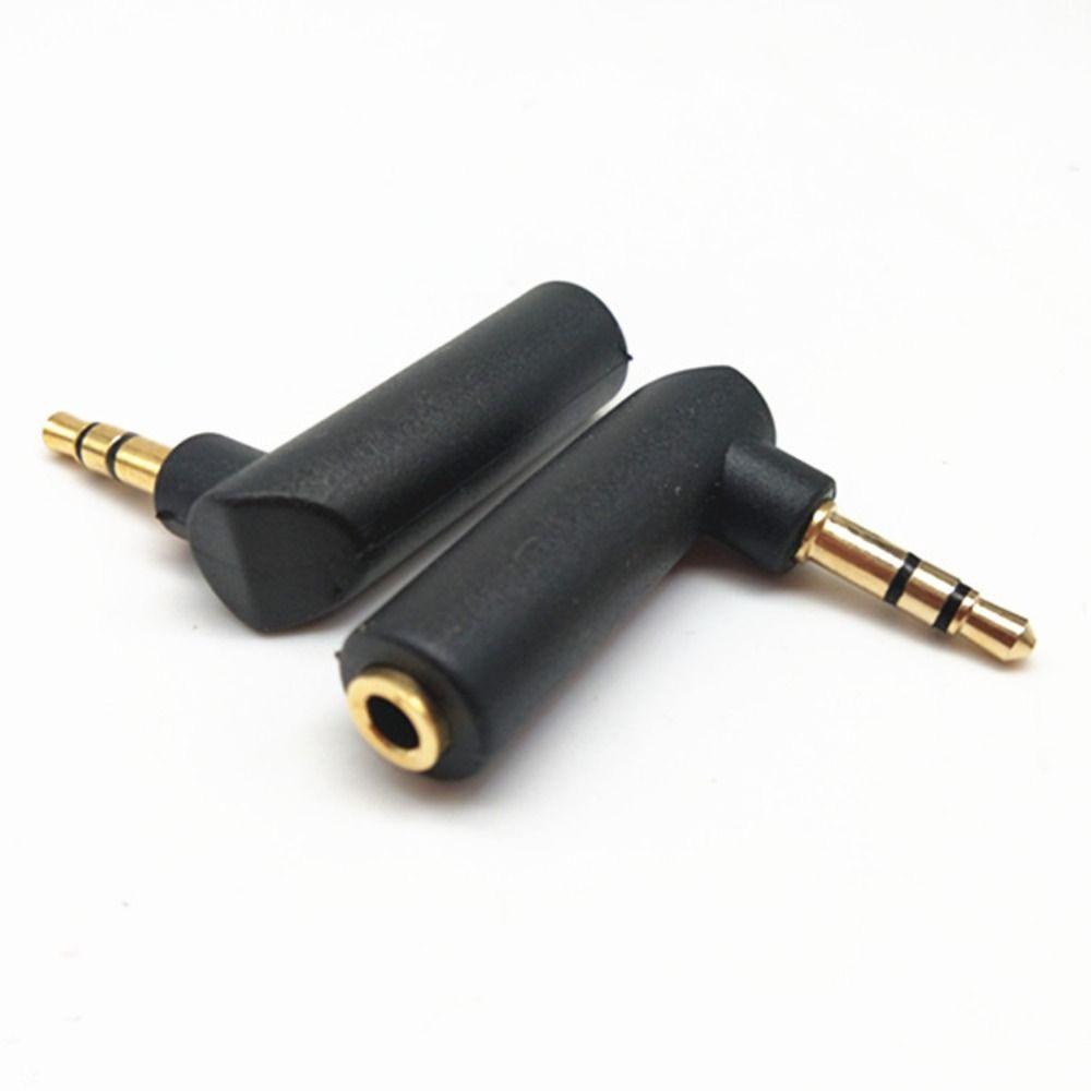 3.5mm 3/4Pole Gold-plated Connector Male To Female Headphone Adapter Right Angle Adapter
