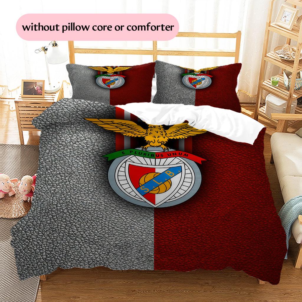 SL Benfica Pattern Bedding Quilt Set Home Decoration Gift (1 * duvet cover + 2 * pillowcase without core)