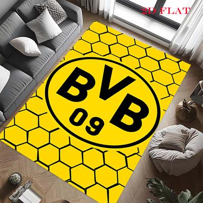 Ковер с логотипом BVB для гостиной, спальни, дома, украшение дивана, нескользящий коврик для детских игр
