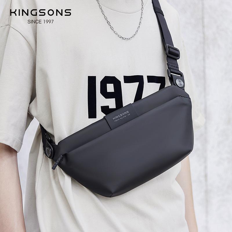 Kingsons Мужская нагрудная сумка, портативная сумка-слинг, черная, маленькая, через плечо, магнитная быстросъемная пряжка, водонепроницаемый полиэстеровый технический слинг X3