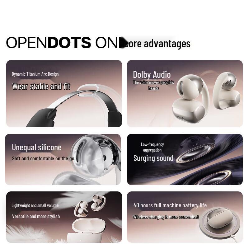 SHOKZ OpenDots ONE E310 Спортивные Bluetooth-наушники с открытым акустическим дизайном, крепление-клипса